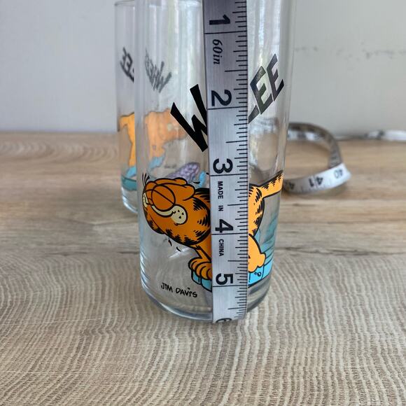 Vintage 1978 Garfield Jim Davis Wheee Set of 2 drinking glasses - Picture 5 of 5